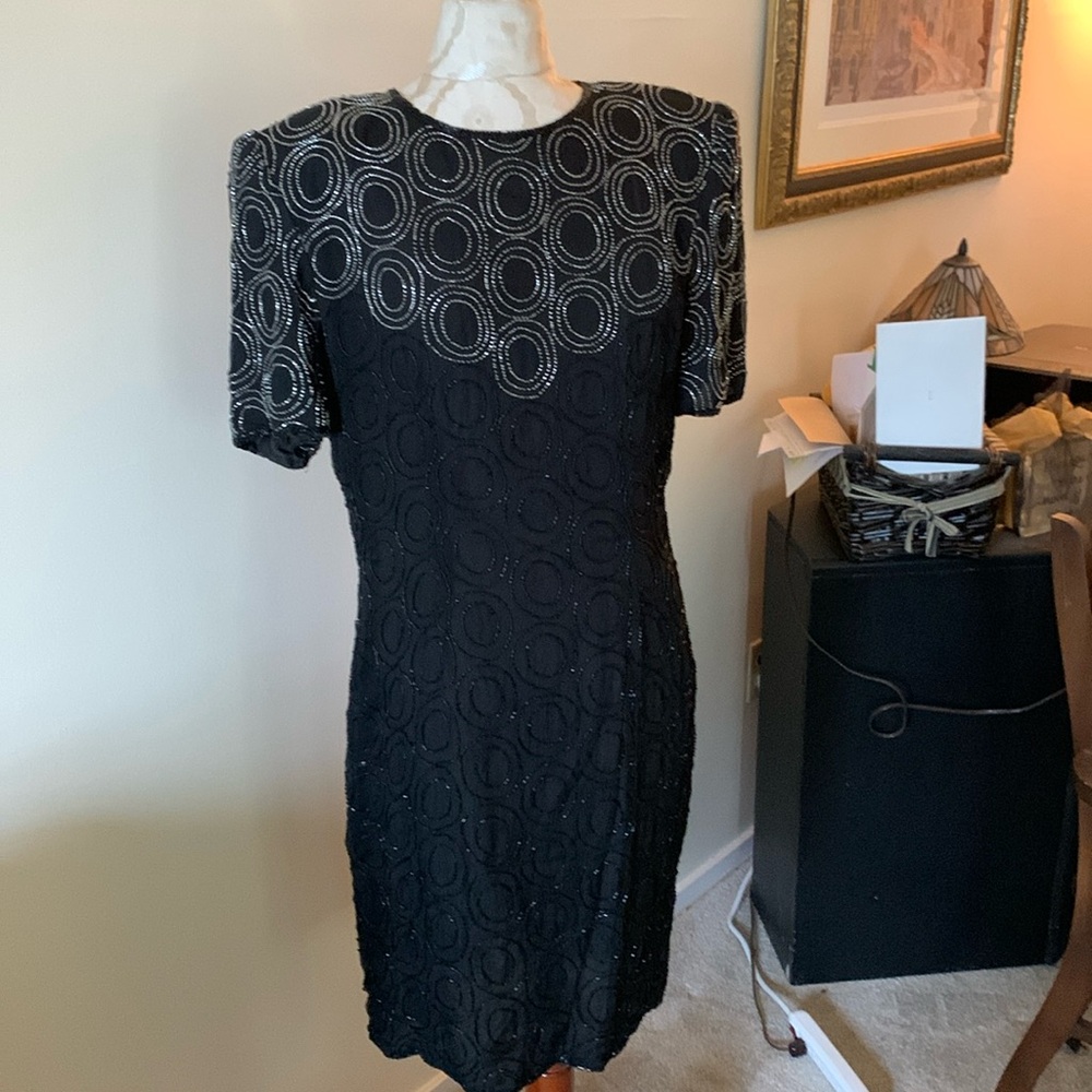 Vintage black silk dress